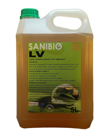 Liquide vaisselle concentré ultra dégraissant Ecodétergent Ecocert 5L