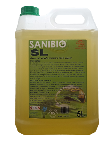 Savon noir liquide concentré Ecodétergent Ecocert en bidon de 5L